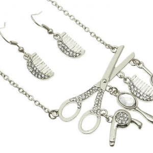 Silver Hairdresser Necklace Set