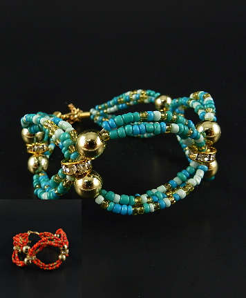 Stretch Bracelet Turquoise Or Red