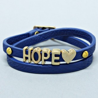 Wrap Bracelet "hope" In Navy